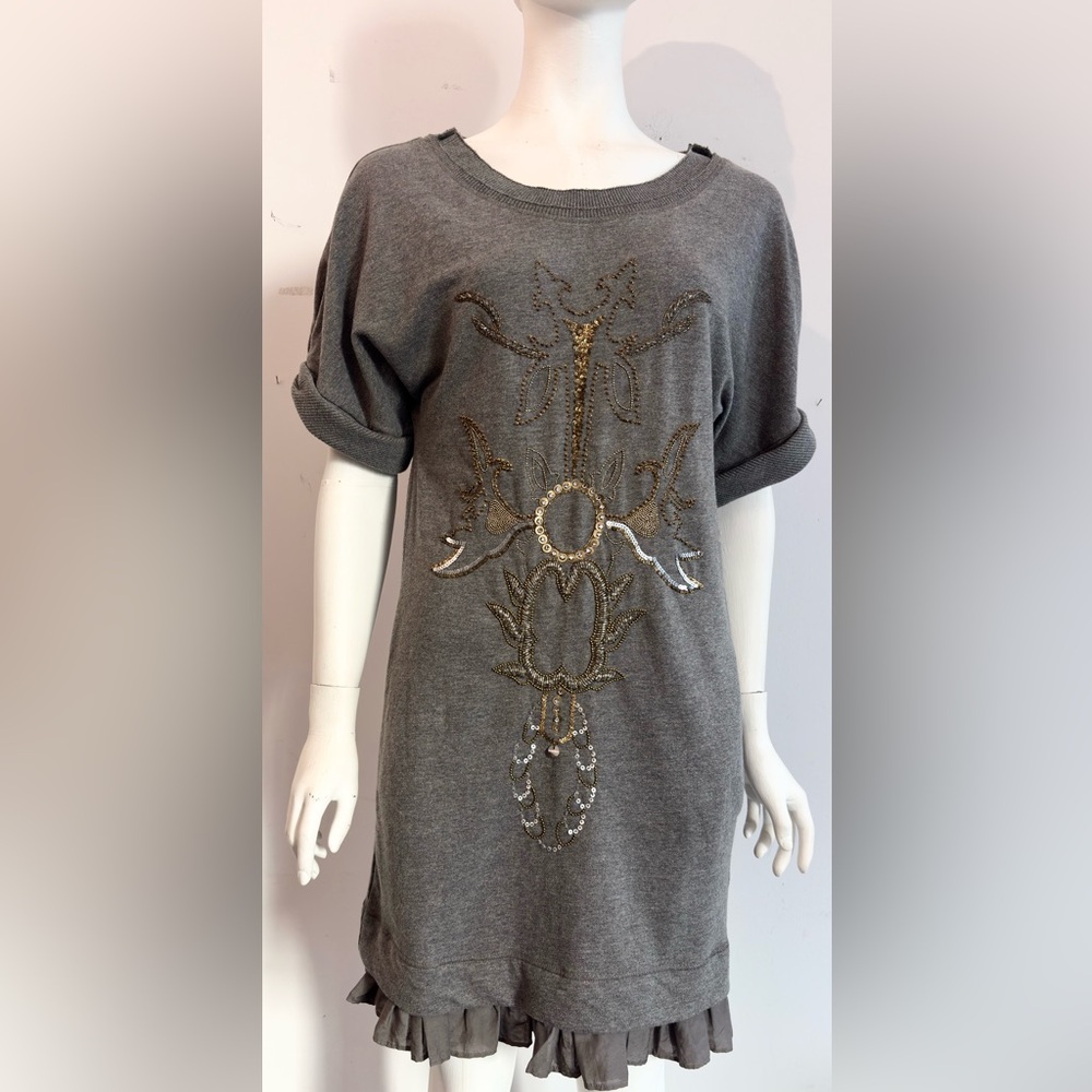 Pinko Charcoal grey sweatshirt dress NWT